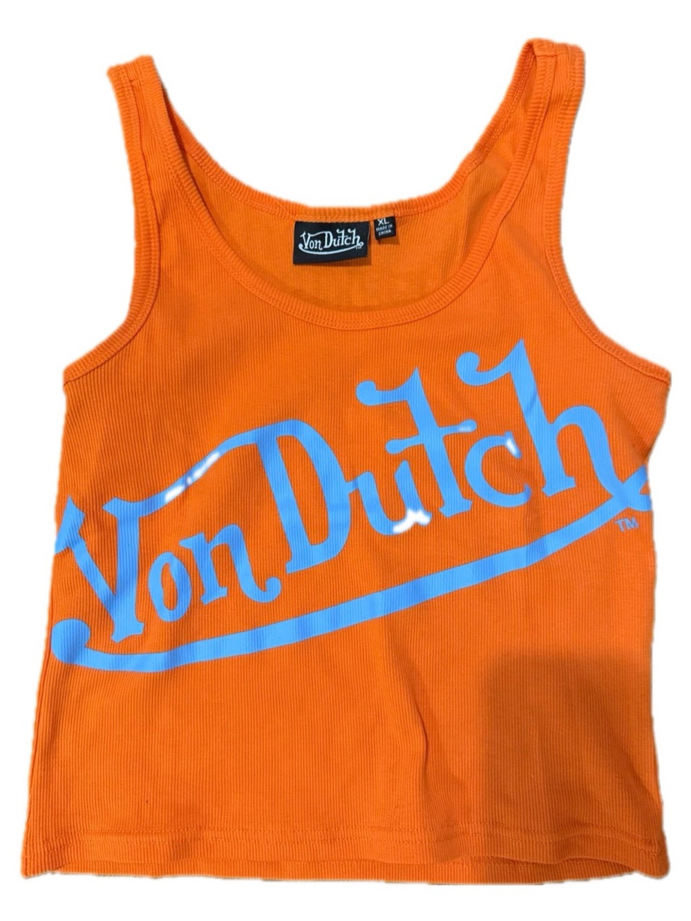 Von Dutch Cropped Orange Tank